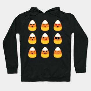 Candy Corn Face Emoticon Funny Halloween Gift Hoodie